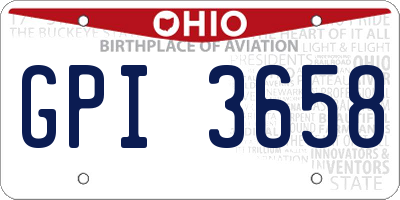 OH license plate GPI3658