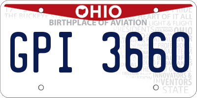 OH license plate GPI3660
