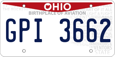 OH license plate GPI3662