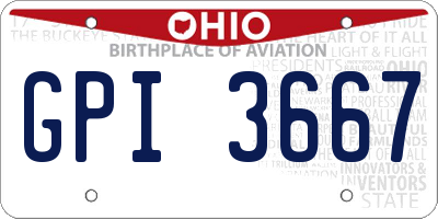 OH license plate GPI3667
