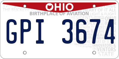 OH license plate GPI3674