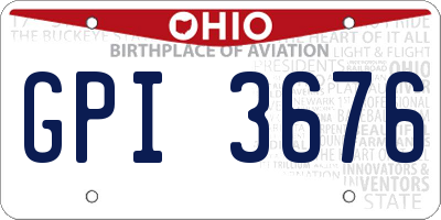 OH license plate GPI3676