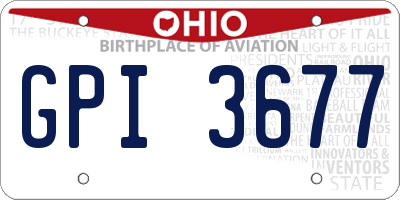 OH license plate GPI3677