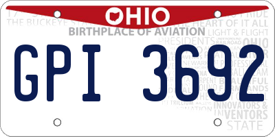 OH license plate GPI3692