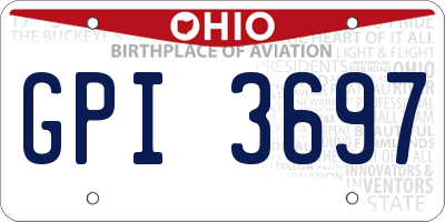 OH license plate GPI3697