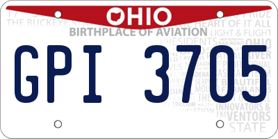 OH license plate GPI3705