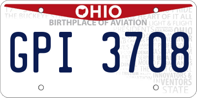 OH license plate GPI3708