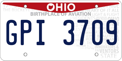 OH license plate GPI3709