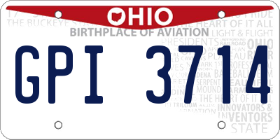 OH license plate GPI3714
