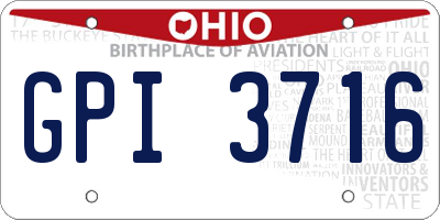 OH license plate GPI3716