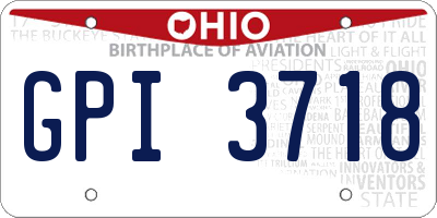 OH license plate GPI3718