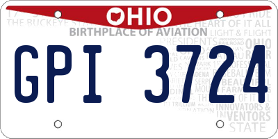 OH license plate GPI3724