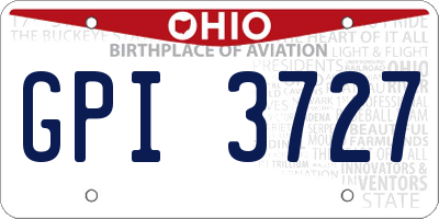 OH license plate GPI3727