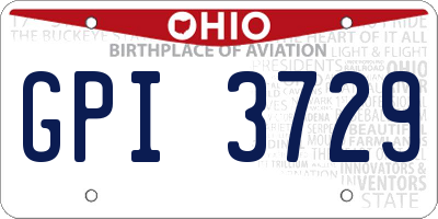 OH license plate GPI3729