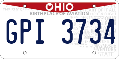 OH license plate GPI3734