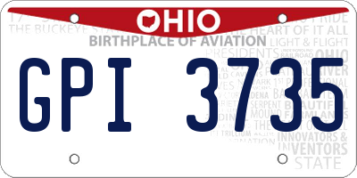OH license plate GPI3735