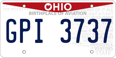 OH license plate GPI3737