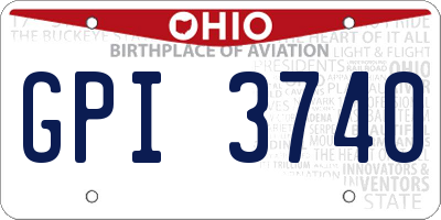 OH license plate GPI3740