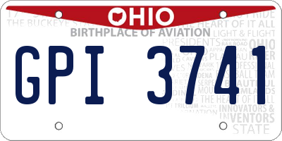 OH license plate GPI3741