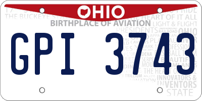 OH license plate GPI3743
