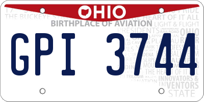 OH license plate GPI3744