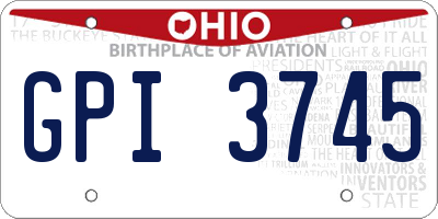 OH license plate GPI3745