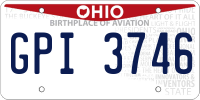 OH license plate GPI3746