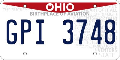 OH license plate GPI3748