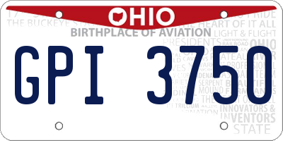 OH license plate GPI3750