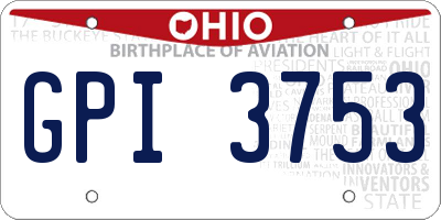 OH license plate GPI3753