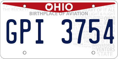 OH license plate GPI3754