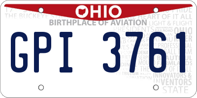 OH license plate GPI3761