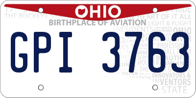 OH license plate GPI3763