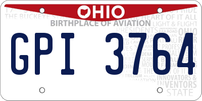 OH license plate GPI3764