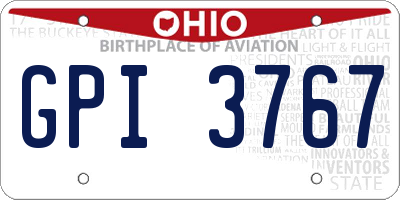 OH license plate GPI3767