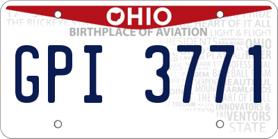 OH license plate GPI3771