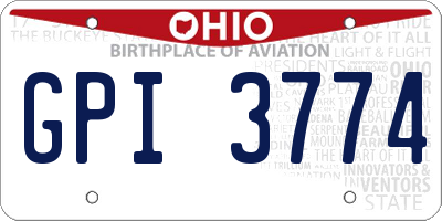OH license plate GPI3774