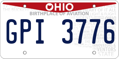 OH license plate GPI3776