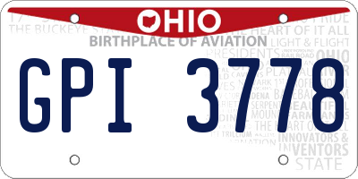 OH license plate GPI3778