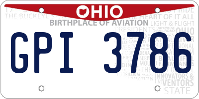 OH license plate GPI3786