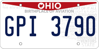 OH license plate GPI3790