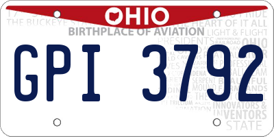 OH license plate GPI3792