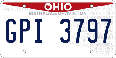 OH license plate GPI3797