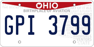 OH license plate GPI3799