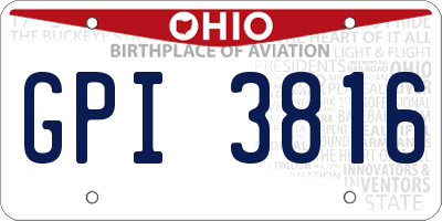 OH license plate GPI3816