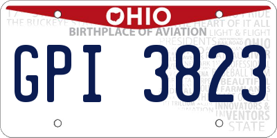 OH license plate GPI3823