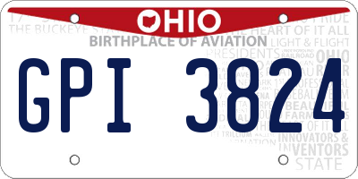 OH license plate GPI3824