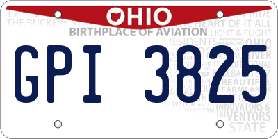 OH license plate GPI3825