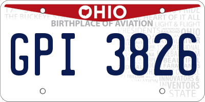 OH license plate GPI3826