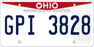 OH license plate GPI3828